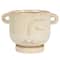 Hello Honey® 8.25" Cream Stoneware Face Planter & Saucer